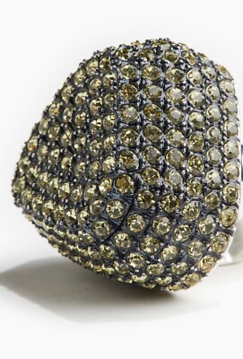 h m studio collection RHINESTONE-EMBELLISHED RING Sz S