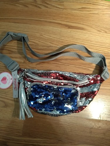 Justice For Girls Americana Flip Sequin Belt Bag Fanny Pack