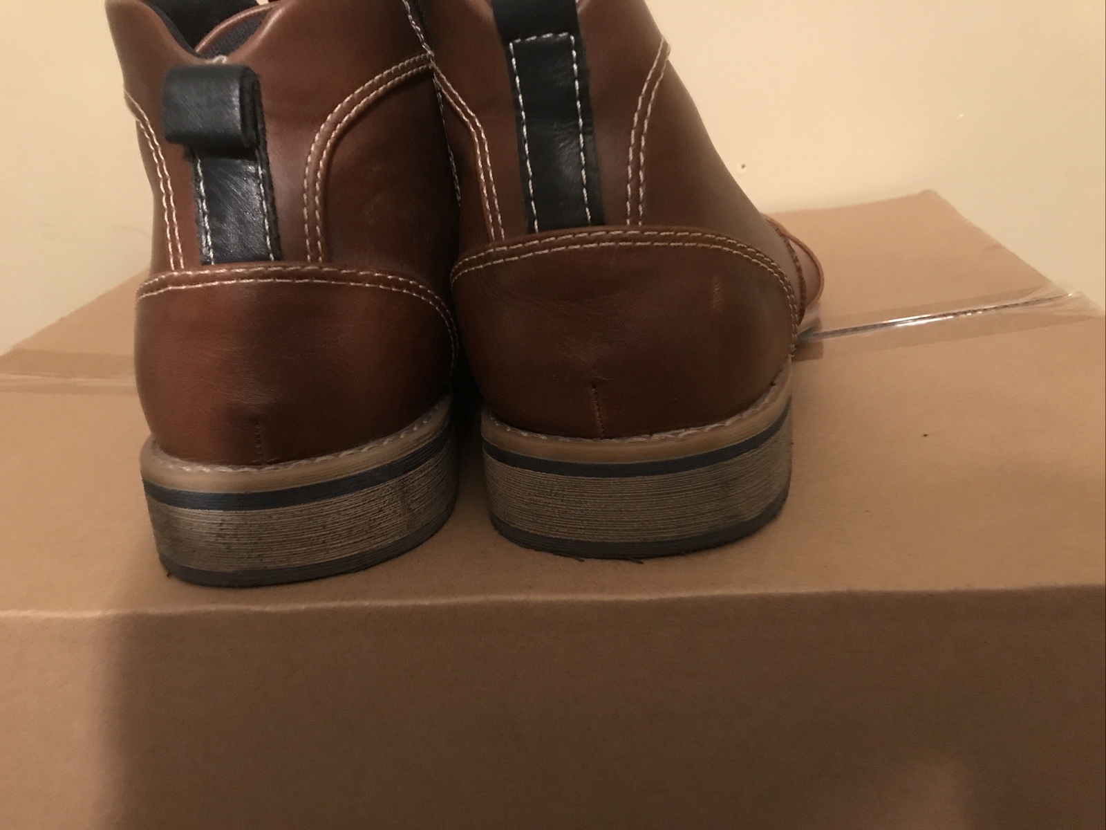 Men&rsquo;s brown leather boots size 10.5 Kohls Ankle Zip