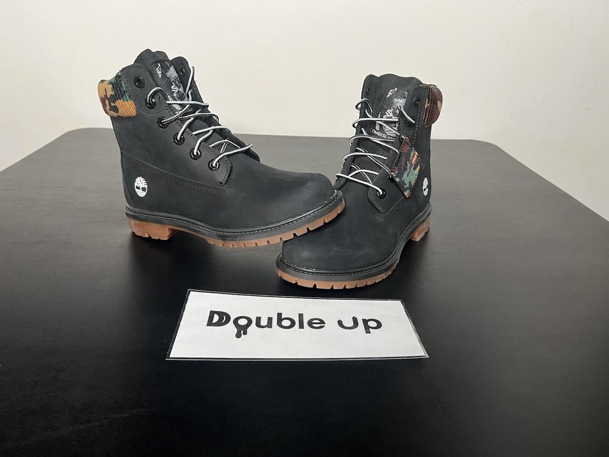 Timberland Heritage 6 inch waterproof boot black nubuck camo Size