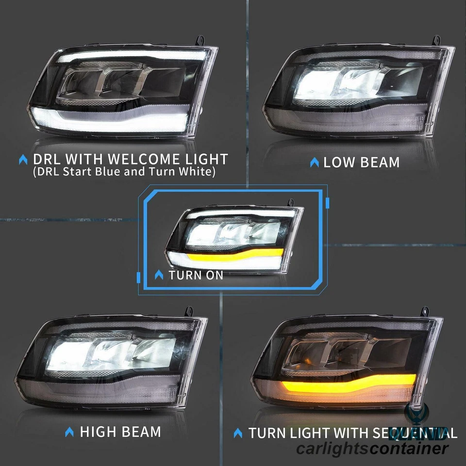 LED Projector Headlights For Dodge RAM1500 2500 3500 09-18/1500 Classic 2019-23 - image 4 of 4