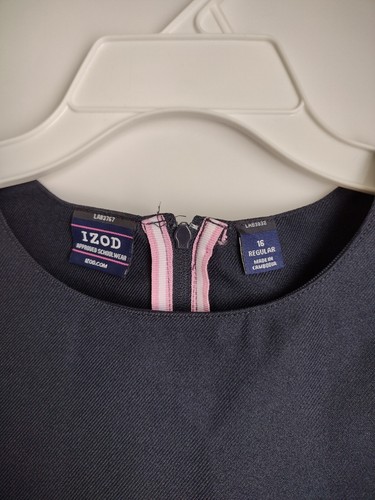 Girls Izod Approced School Wear Navy Blue Jumper Dress, Size 16 - Picture 3 of 4