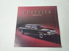 Vintage 1985 Chrysler Limousine Sedan Fold Out Car Brochure Catalog 11" x 11"