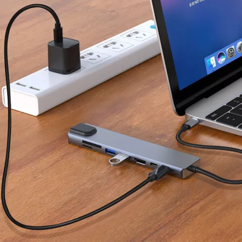 8 in 1 Multiport USB-C Hub Type C To USB 3.0 4K Adapter For Macbook Pro/Air US - Picture 16 of 17