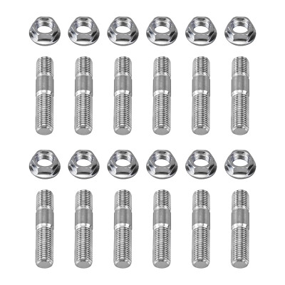 M10 x 1.25 12pcs Manifold Stud Assembly Bolts Kit Stainless Steel Nuts