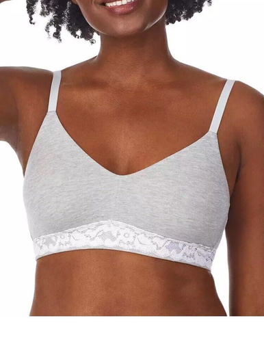New Le Mystere Womens Bra Size Small Cotton Touch Lounge 8020 Heather Grey - 第 1/9 張圖片