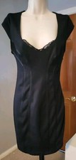 Guess Women's Black Bodycon Dress, Size S, Cap sleeve, Cut out Back, Lace,Lined