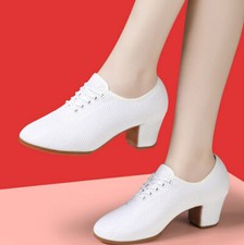 Lady Mesh Dancing Shoes 3.5/5.5cm Heel Soft Sole Latin Salsa Ballroom Breathable