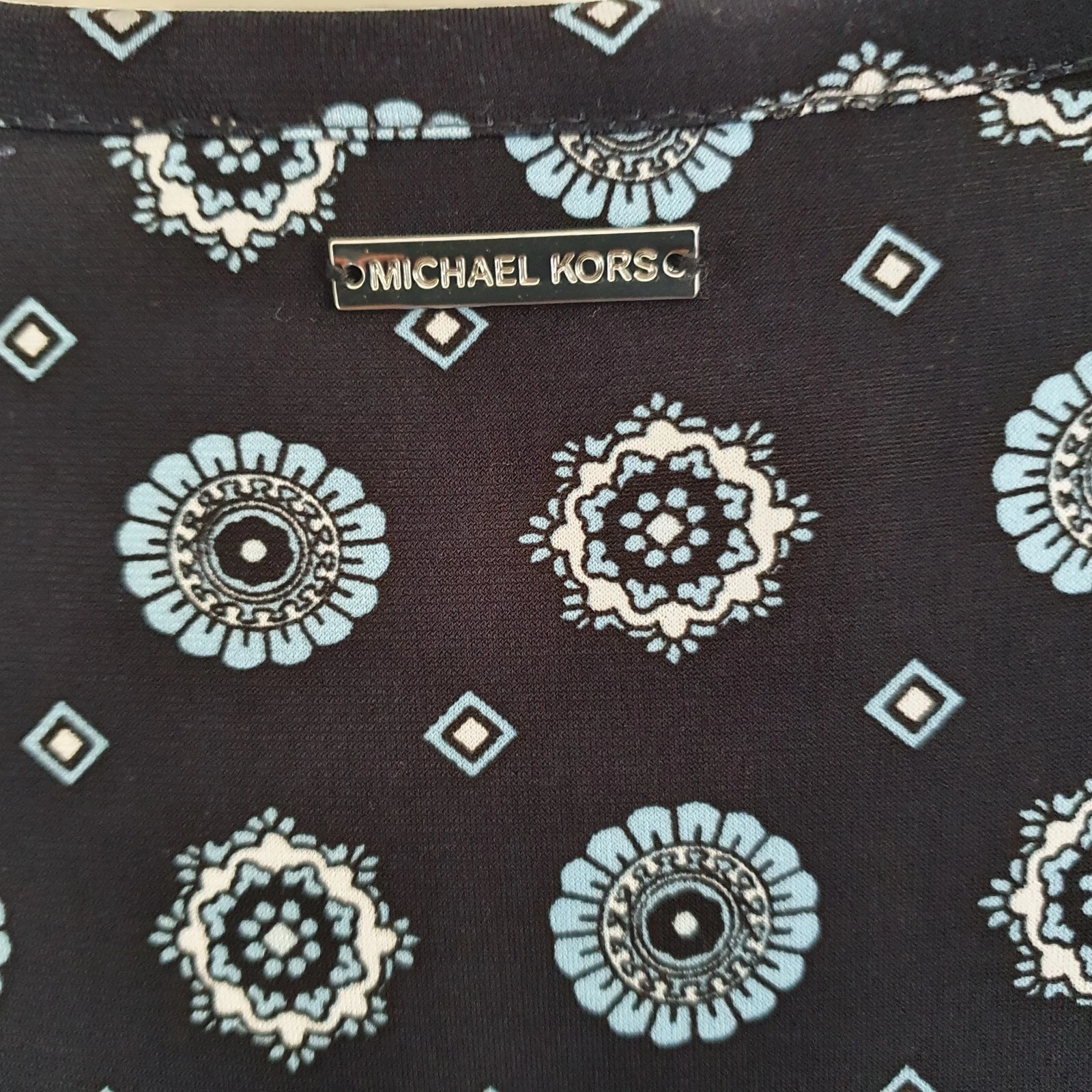 Nuovo abito Michael Kors motivo blu navy taglia large