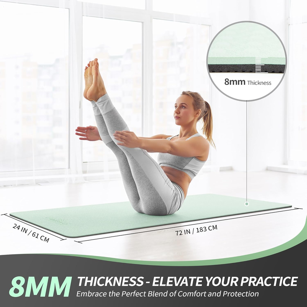 Non-Slip Extra Thick 1/3 & 1/4 & 2/5 Inch Yoga Mat for Women Men Kids