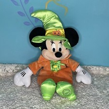 2014 Disney Store Minnie Mouse Witch Costume Plush 15  Halloween Green Orange