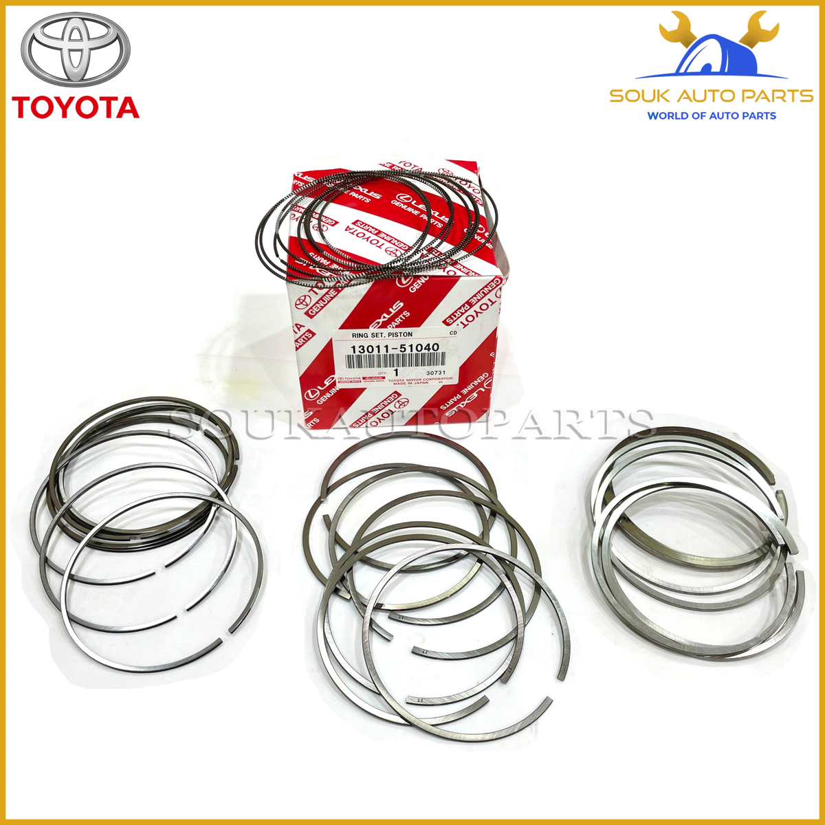 13011-51040 Genuine Toyota RING SET, PISTON 1301151040 OEM LAND