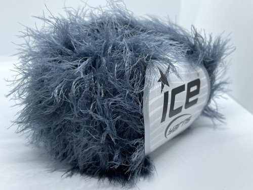 Techno Grey 78494 Ice Yarns Soft Light Nylon Eyelash Yarn 50gr 164yd - Picture 6 of 8
