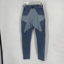 Revice Jeans Women  s 28 blue star patch denim high rise skinny festival party