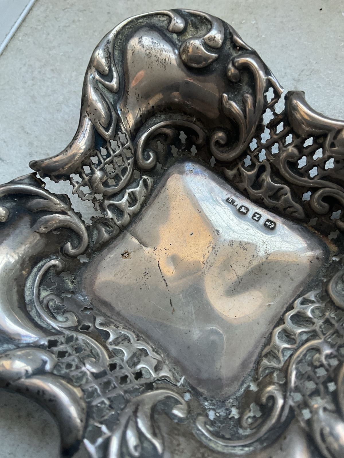 Vintage sterling silver tray eBay