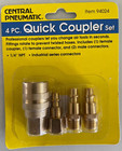 4 pc Solid Brass Quick Coupler Set Air Hose Connector Fittings 1/4 NPT Tools New