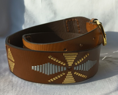 Cuirum Barcelona Designer Leather belt Spain Cuirum Barcelona Spain 100% Leather Designer Wide Belt Hand  main image 4