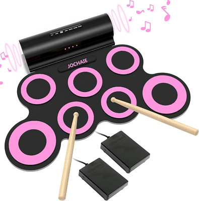 JOCHAIE Electric Drum Set for Kids Roll-up Drum Pad Machine with Headphone B...