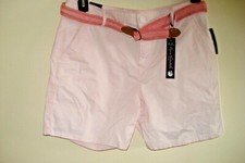 Ladies Shorts Pink w Belt Size 18 Slimming Gloria Vanderbilt NEW