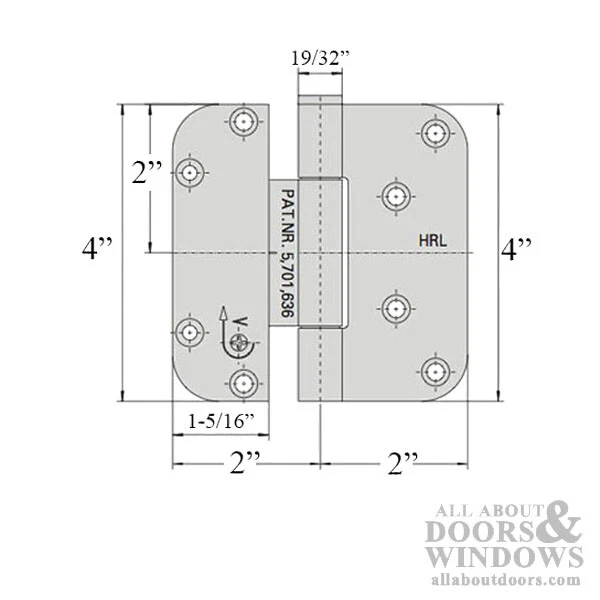 Hoppe регулируемый дверной шарнир Millennium 2D Inswing 4x4 стальной дверной шарнир - Изображение 2 из 2