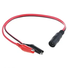 DC 5.5mm x 2.1mm DC Female/Male Jack Connector to 2 Alligator Clip Power Cable