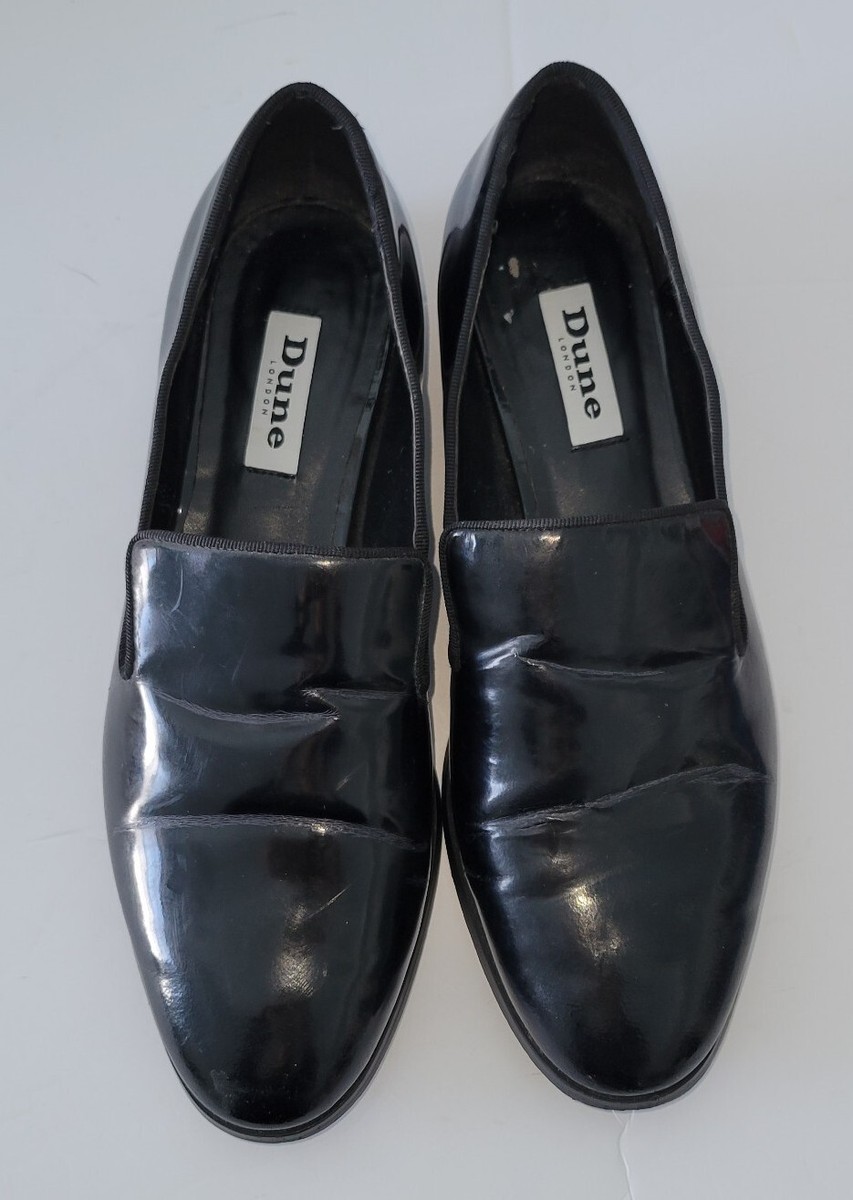 DUNE LONDON black Patent Leather Tuxedo Loafer Flats. Ladies  display picture 3