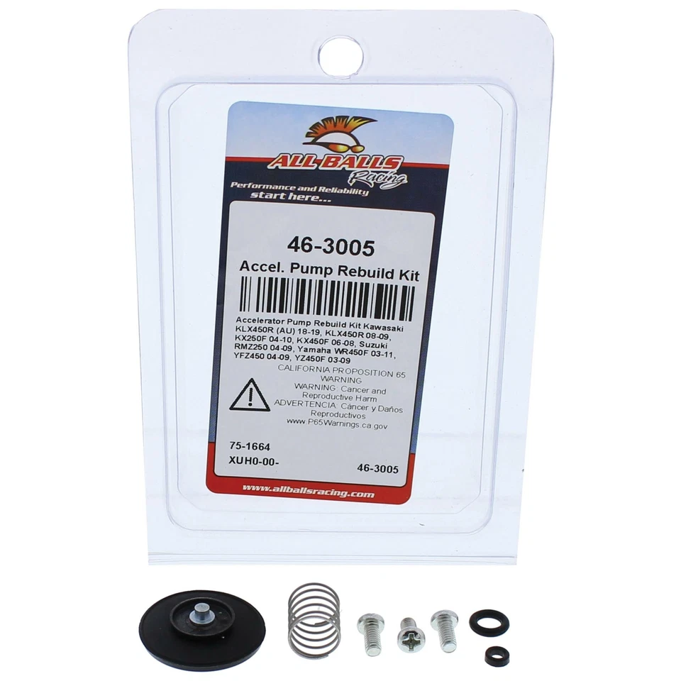 All Balls Accelerator Pump Rebuild Kit for Yamaha YZ450F 03-09, YFZ450 04-09 - Image 3 of 4