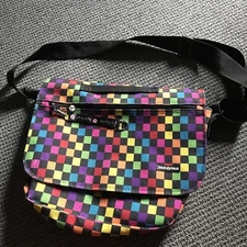 Yak Pak Crossbody Messenger Bag Multi-Color Checkerboard Bag