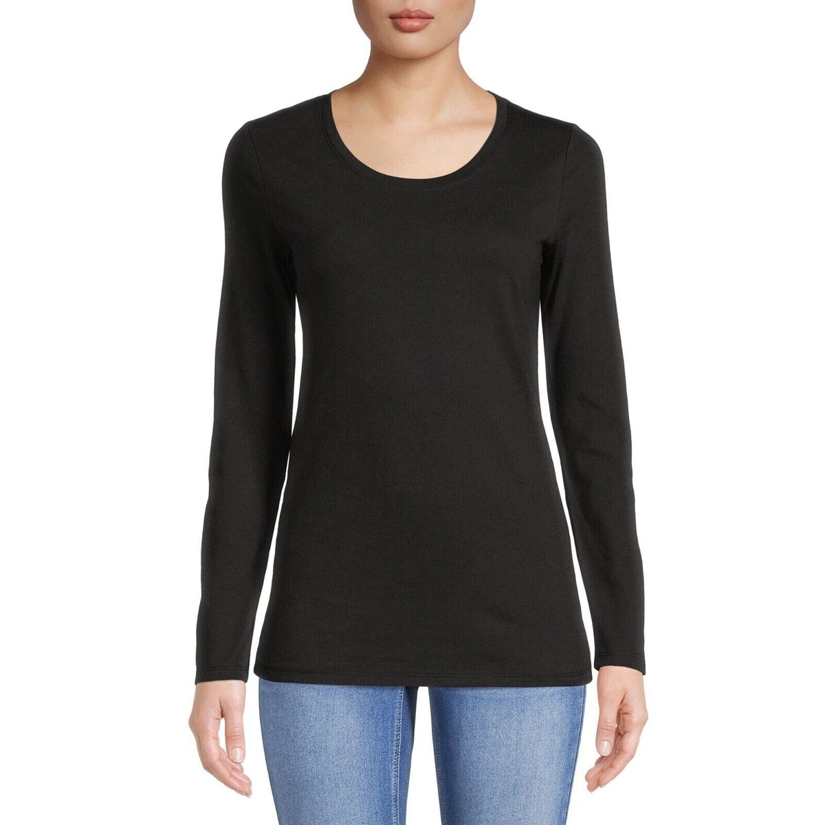 No Boundaries Juniors' Everyday Long Sleeve T-Shirt-Black-XL No Boundaries Juniors' Everyday Long Sleeve T-Shirt-Black-XL