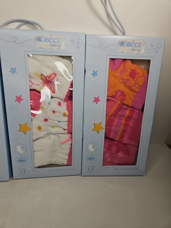 Lote De 4 Nuevos Calcetines Infantiles Robeez Orgánicos O-12 MO Foto 4 de 4