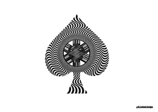 Hand Drawn Magic Spade Art Puzzle with a Hidden Optical Illusion Quote