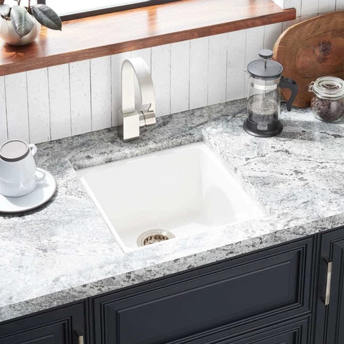 SIGNATURE HARDWARE Totten 17" Drop In / Undermount Granite Composite Prep Sink - Picture 1 of 3