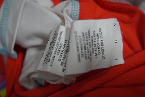 Nike Girls Orange Multicolored Hydro Swim Top Rash Guard Mid Sleeve Size Large - Picture 11 of 11