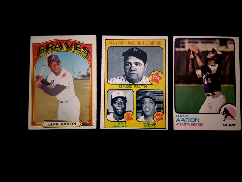 1972 1973 Topps WILLIE MAYS BABE RUTH HANK AARON HOF YANKEES Baseball Lot 3
