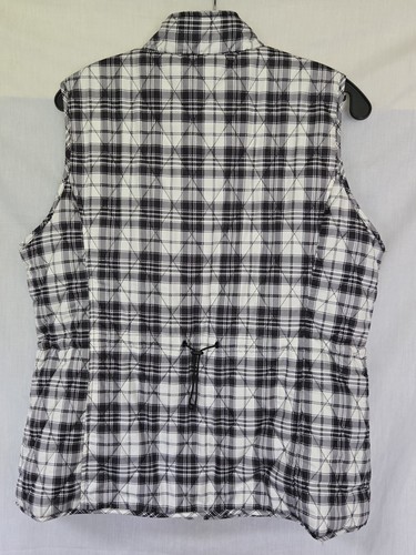 Relativity Women's Black White Gingham Lightweight Zip Vest Size L - Picture 9 of 12