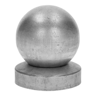 Capuchon de poteau rond avec boule 90 mm pour poteau de clôture ∅90 mm acier ... - Photo 1/4