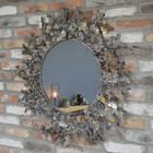 Metal Golden Ornate Butterfly Mirror Shabby Chic Rustic Curved Glass Mirror Gift