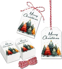 80Pcs Christmas Gift Tags with String Christmas Tags for Gifts Christmas Name Ta