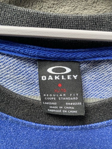 Oakley Jumper Size XL Extra-Large Mens Pullover Big Spellout Graphic Blue Grey - Picture 7 of 7