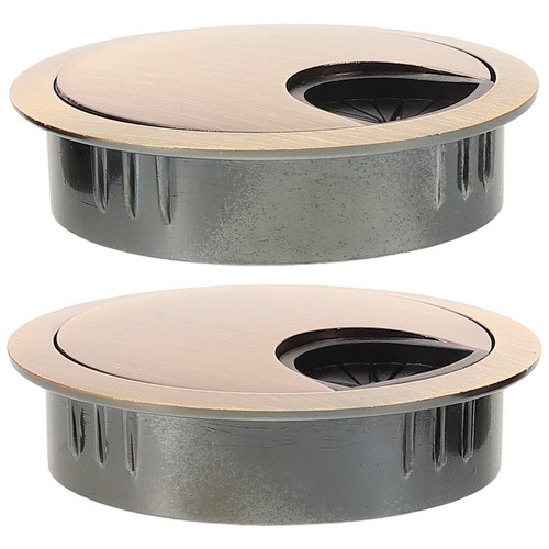 2 Pcs Wire Hole Cover Cable Office Table Metal Cord Plug for Desktops - Afbeelding 6 van 12