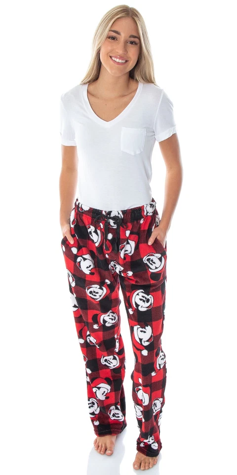 Мужские плюшевые флисовые пижамные брюки в клетку Disney Mickey Mouse - Изображение 3 из 4