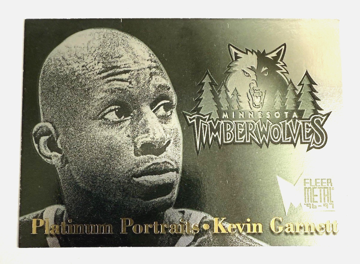 1996-97 Fleer Metal Platinum Portraits Kevin Garnett #2 Rare Insert NM
