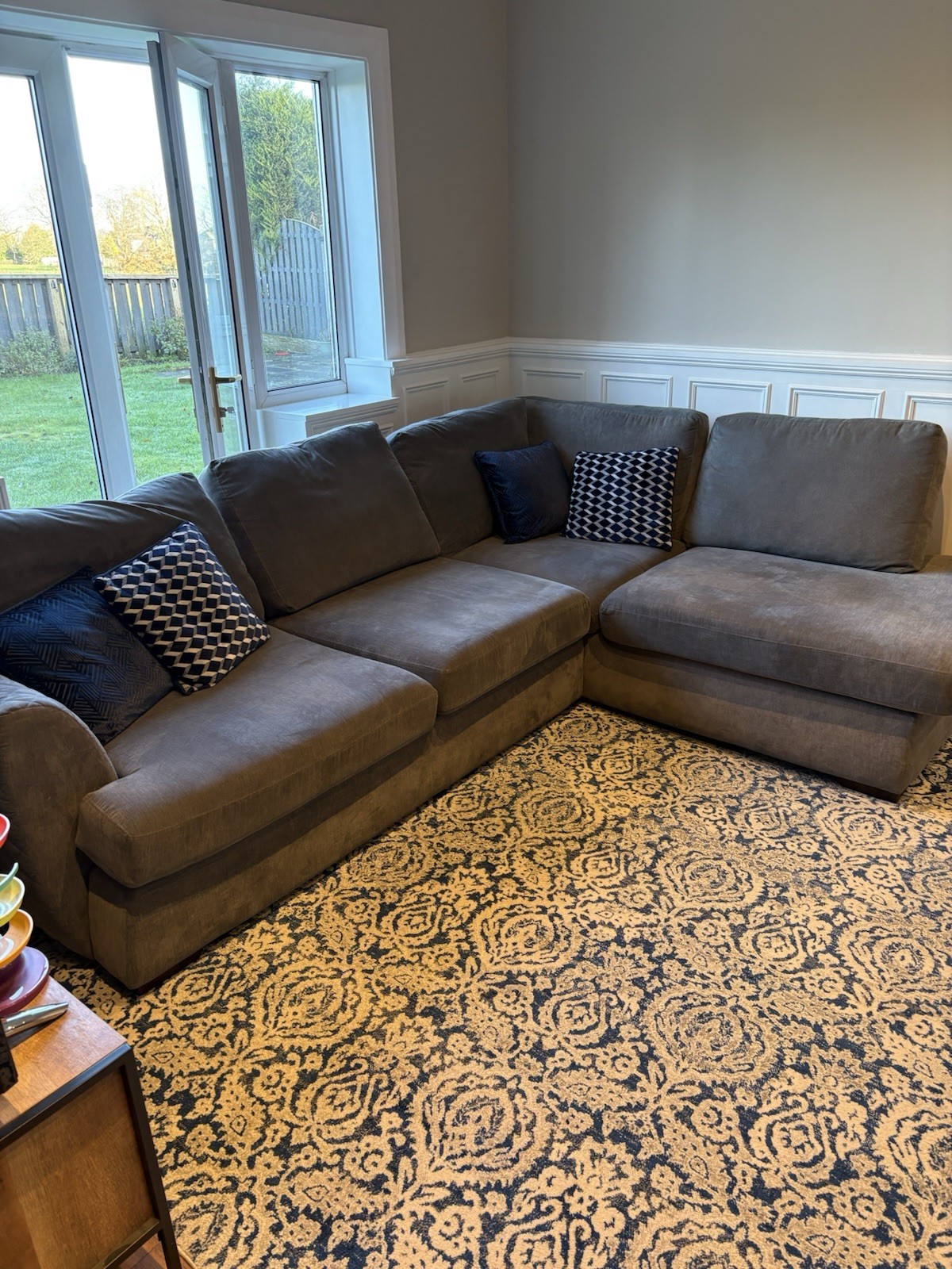 Corner Grey DFS Sofa Left Hand