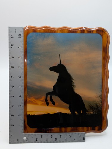 Vintage Large Wooden Unicorn Horse Art Wall Plaque Home Decor - Picture 9 of 9