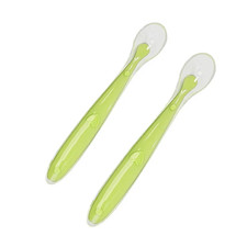 2 Pcs Baby Silicone Spoon Learning Spoon Set Stars Tableware Kids Soft Silicone