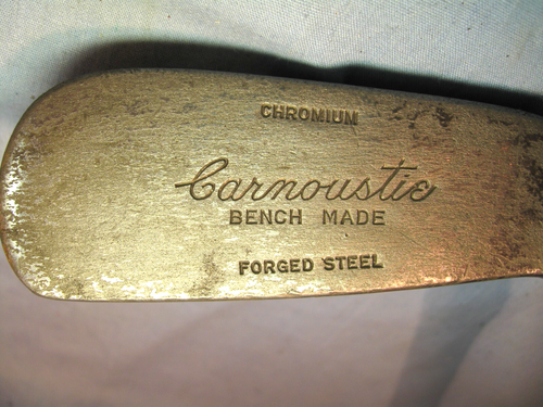 Antico putter scozzese carnoustie con albero in hickory - Foto 2 di 11
