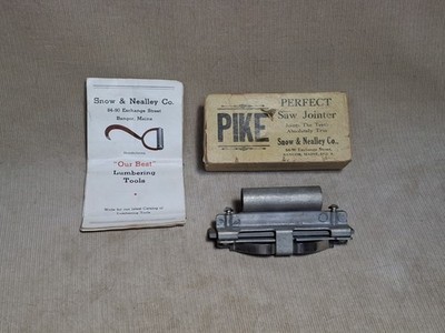 Vntg PIKE Perfect Saw Jointer Snow & Nealley Co Bangor Maine w/Box & Catalog