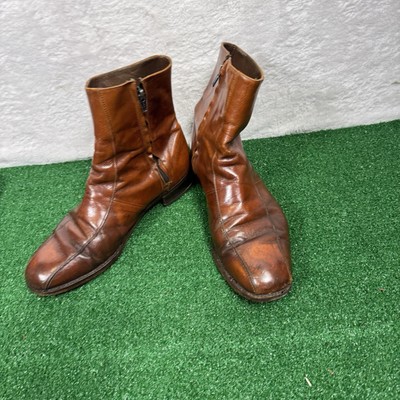 Vintage 1970\'s Florsheim Imperial 9.5 C Leather Brown Beetle Strap Ankle Boots Vintage 1970 main image 3