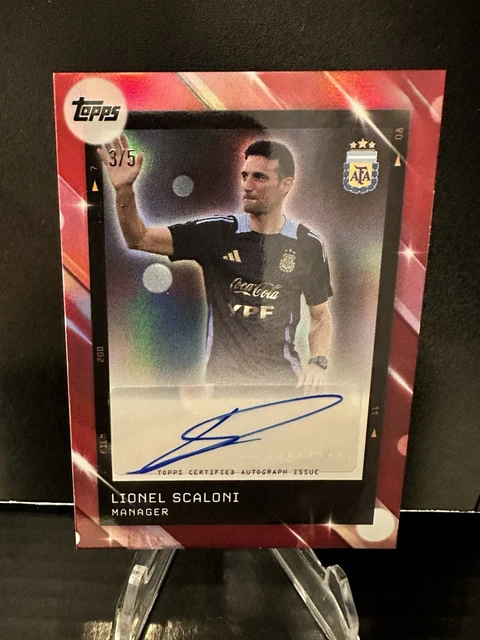 Very Rare Lionel Scaloni 3/5 Autograph Topps Argentina Manager Legend