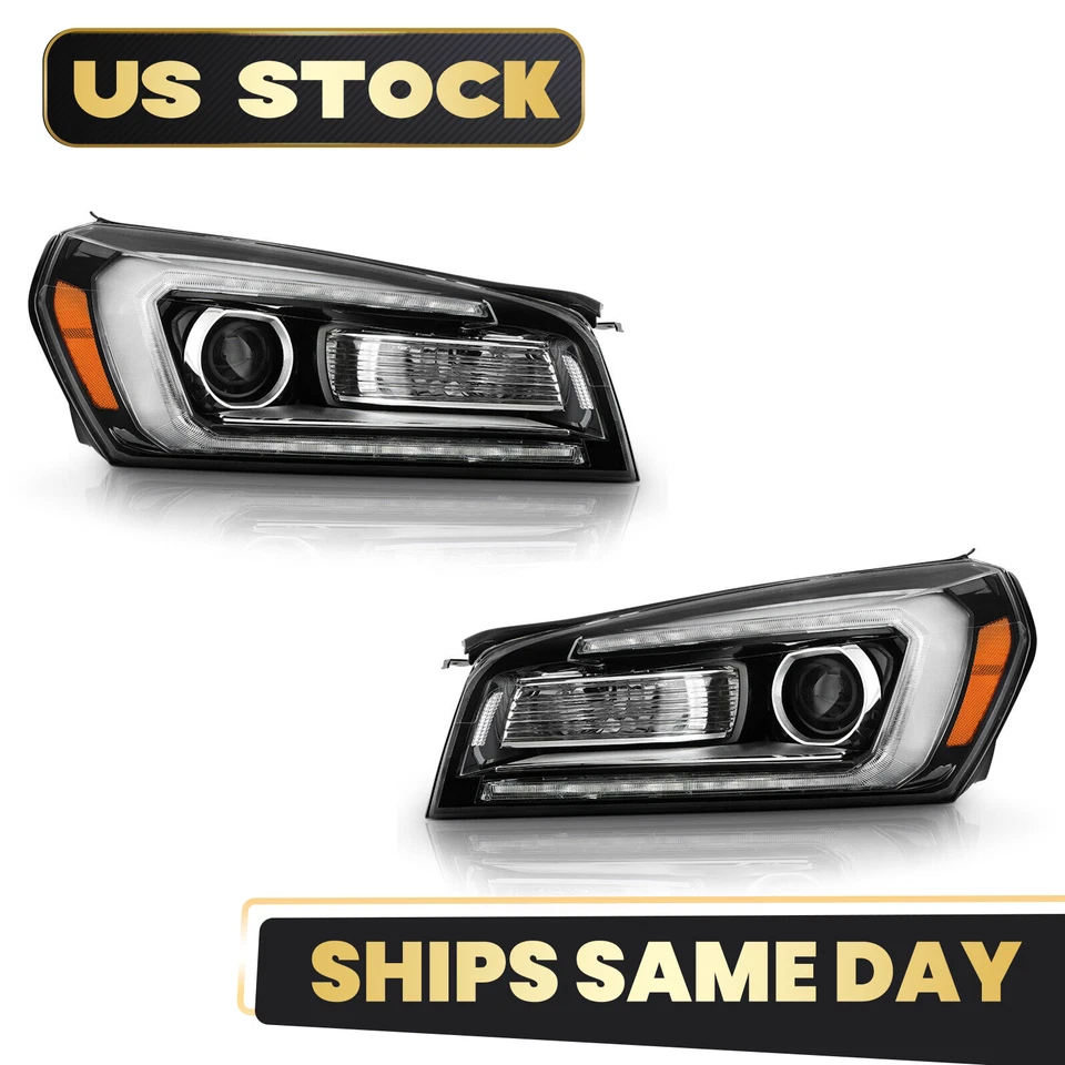 For 2013-2016 GMC Acadia Halogen Headlight w/ LED DRL Projector Left+Right Pair - Изображение 2 из 4